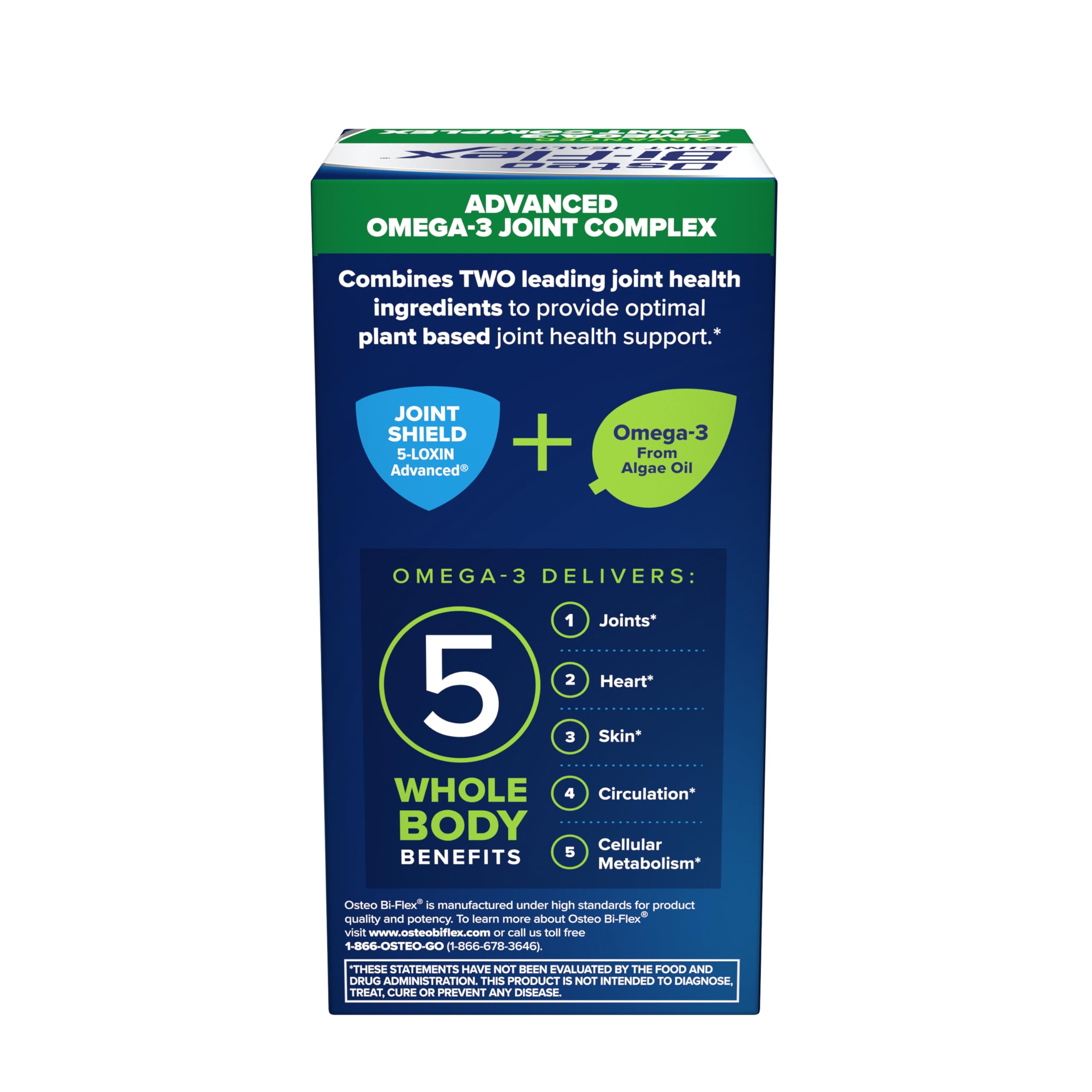 Osteo Bi-Flex Avancé Omega-3 soutient potentiellement cœur et peau.