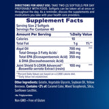 Utilisation quotidienne Osteo Bi-Flex Avancé Omega-3 pour mobilité et énergie générale.