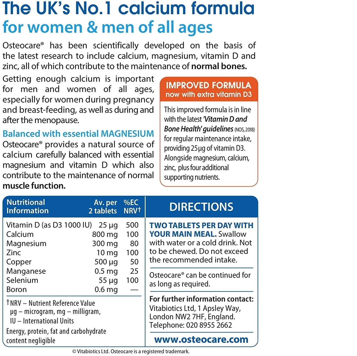 Osteocare tablettes-zinc-10mg soutiennent l'immunité et l'énergie quotidienne.
