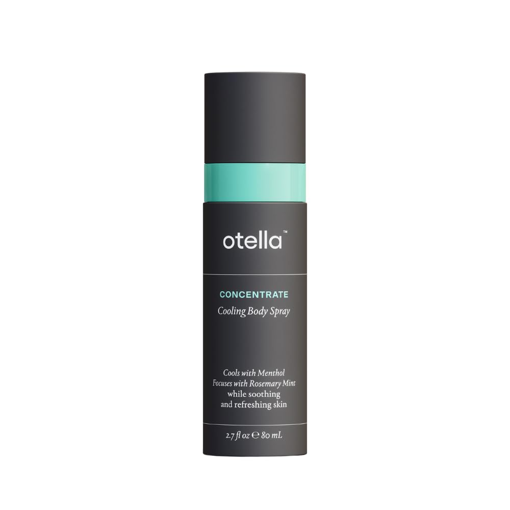 Otella brume-refroidissante menthol appliquée sur les points-pouls pour un refroidissement rapide.