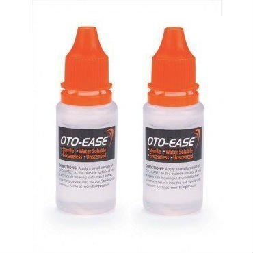 Oto-Ease Earmold Lubricant, flacon à capuchon noir, facilite le confort des aides auditives.