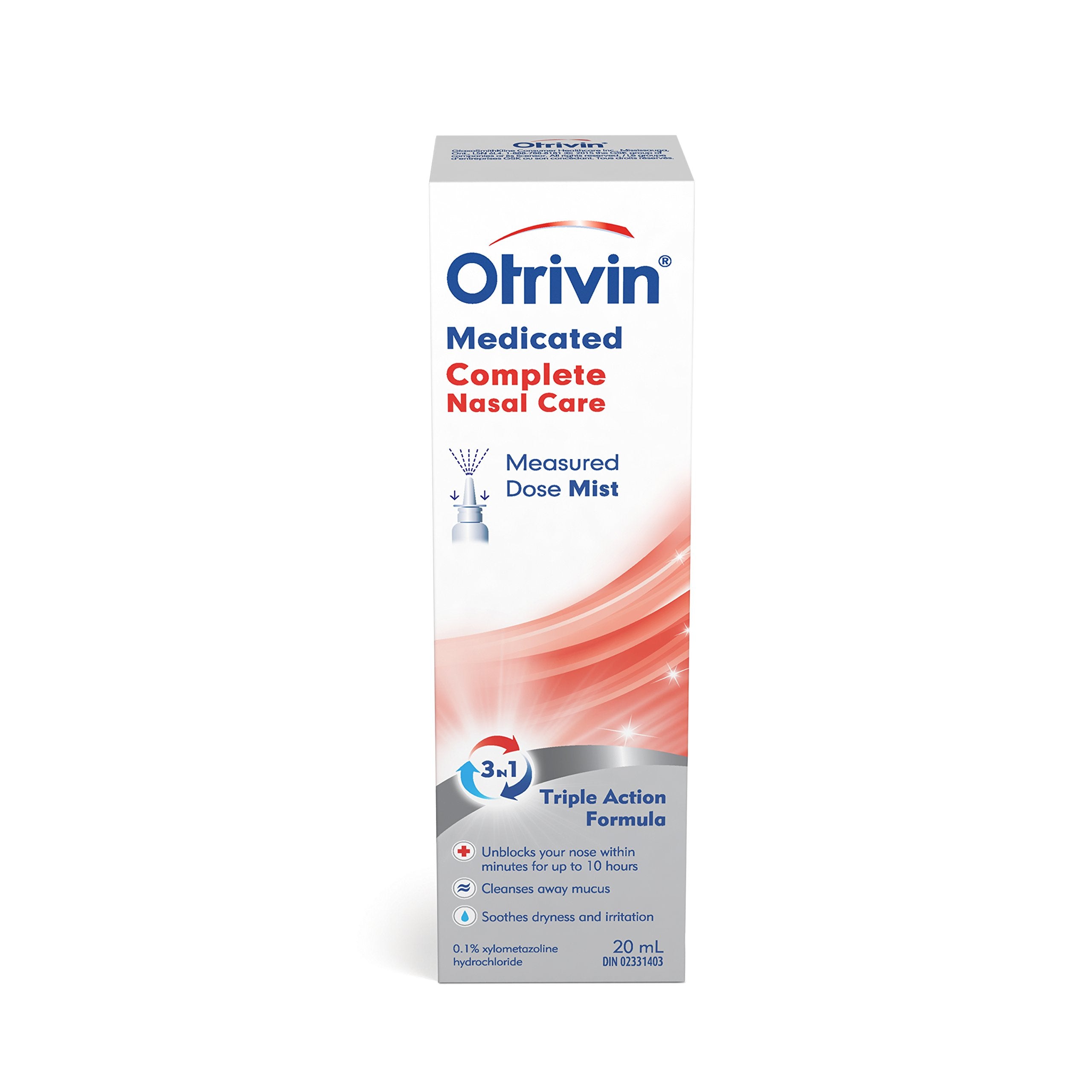 Otrivin brume nasale dosee: soulage rapidement le nez bouché et humidifie.