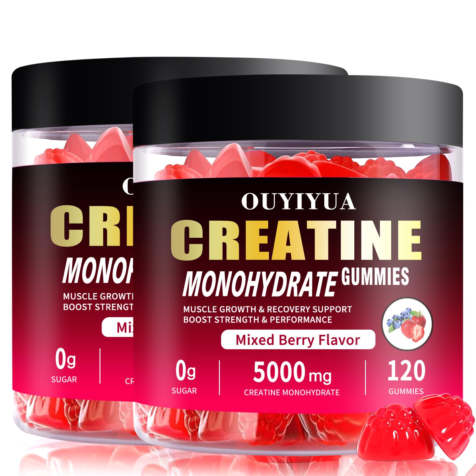 Gommes OUYIYUA Créatine Monohydrate – boîte 120, pratique pour l'entraînement.
