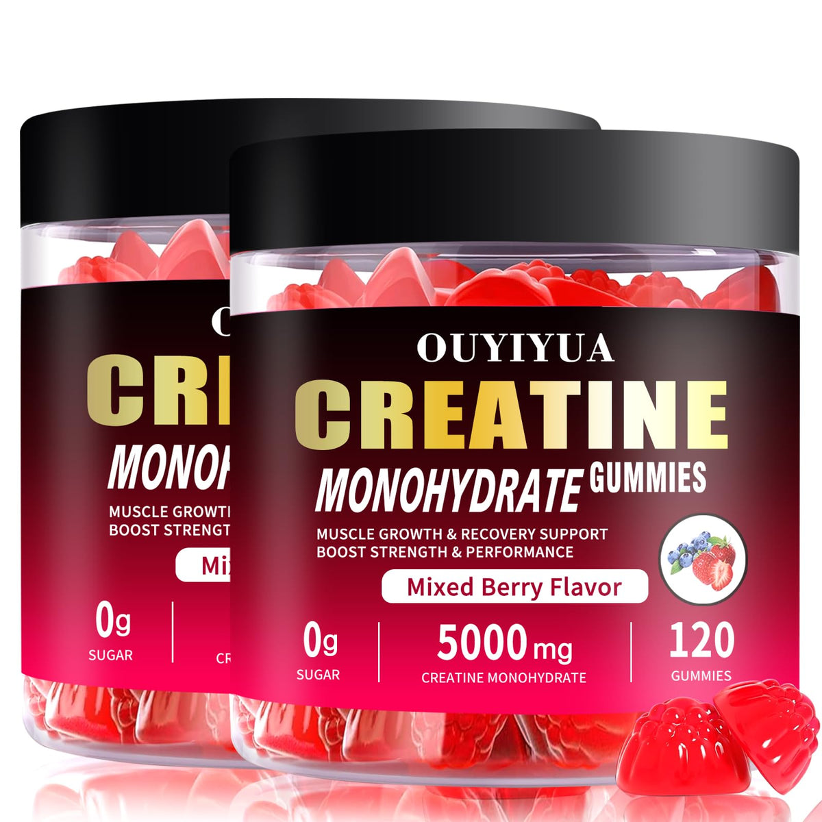 Gommes OUYIYUA Créatine Monohydrate – boîte 120, pratique pour l'entraînement.