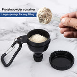 OUMASK Conteneur protéine 50ml noir 2-en-1 et capacité jusqu à 100 ml