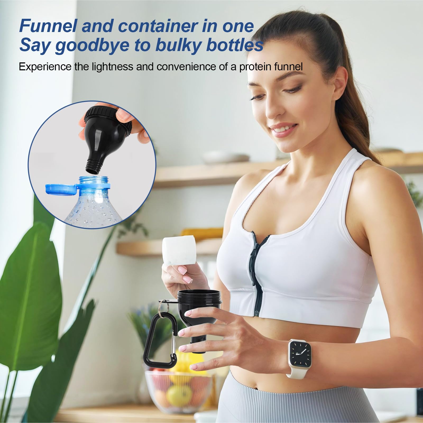 OUMASK Conteneur protéine 50ml noir facile à nettoyer avec matériaux sûrs