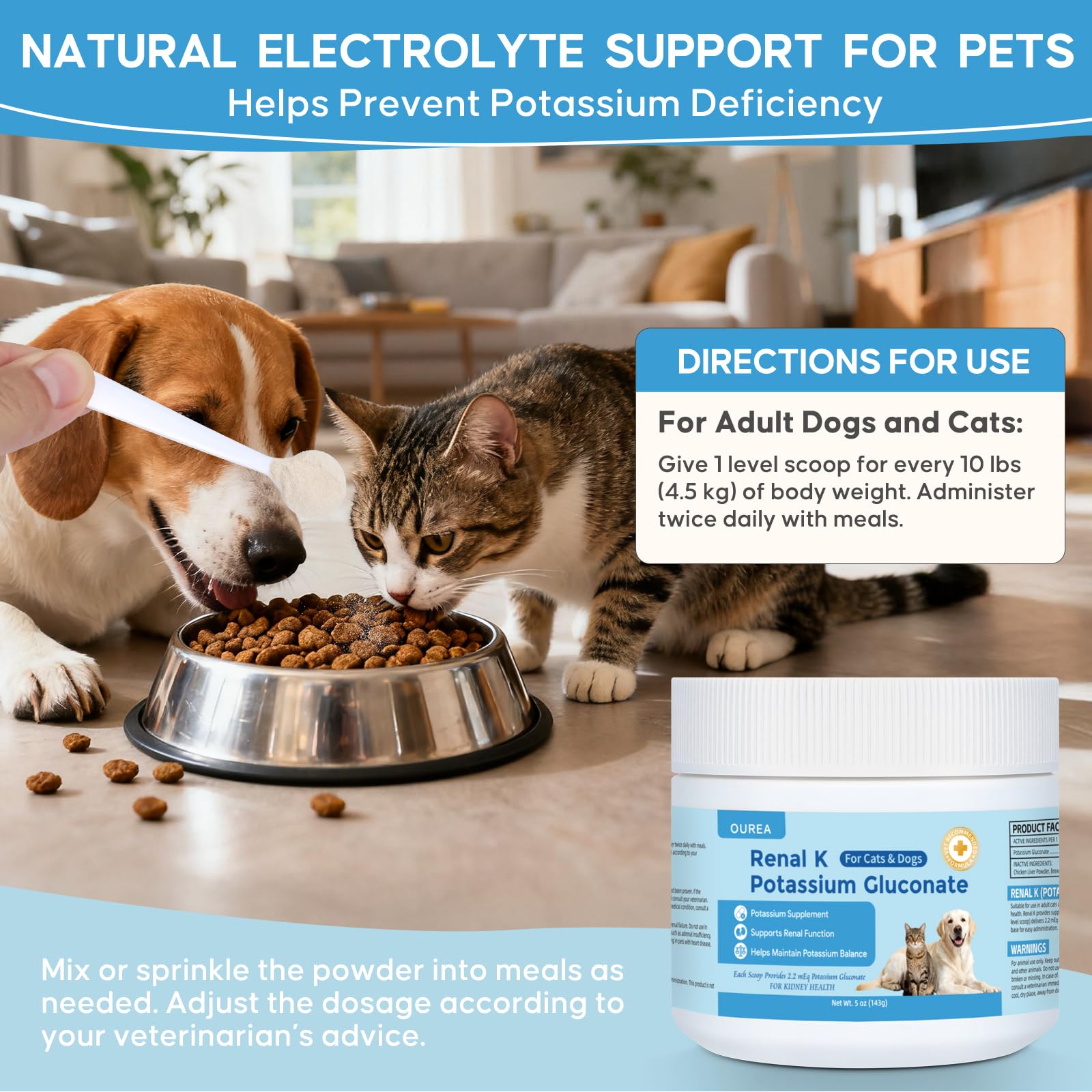 Ourea Renal K dosage pratique pour animaux sensibles.