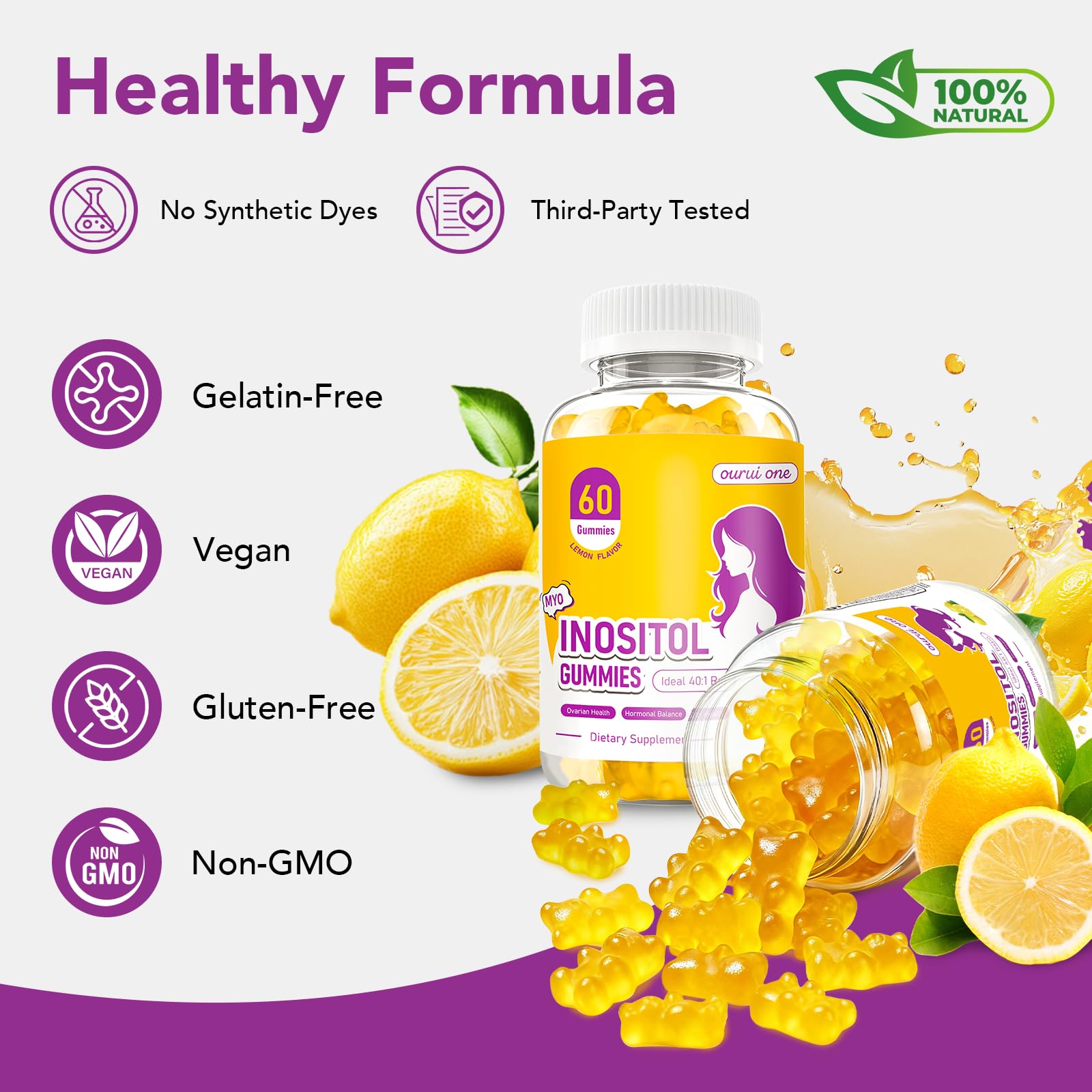 ourui one liste nutritionnelle claire avec vitamine d3 et chrome.
