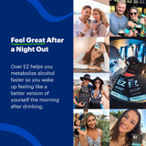 Soirée sans crainte: OVER EZ Pre-Drink peut soutenir une récupération potentielle.