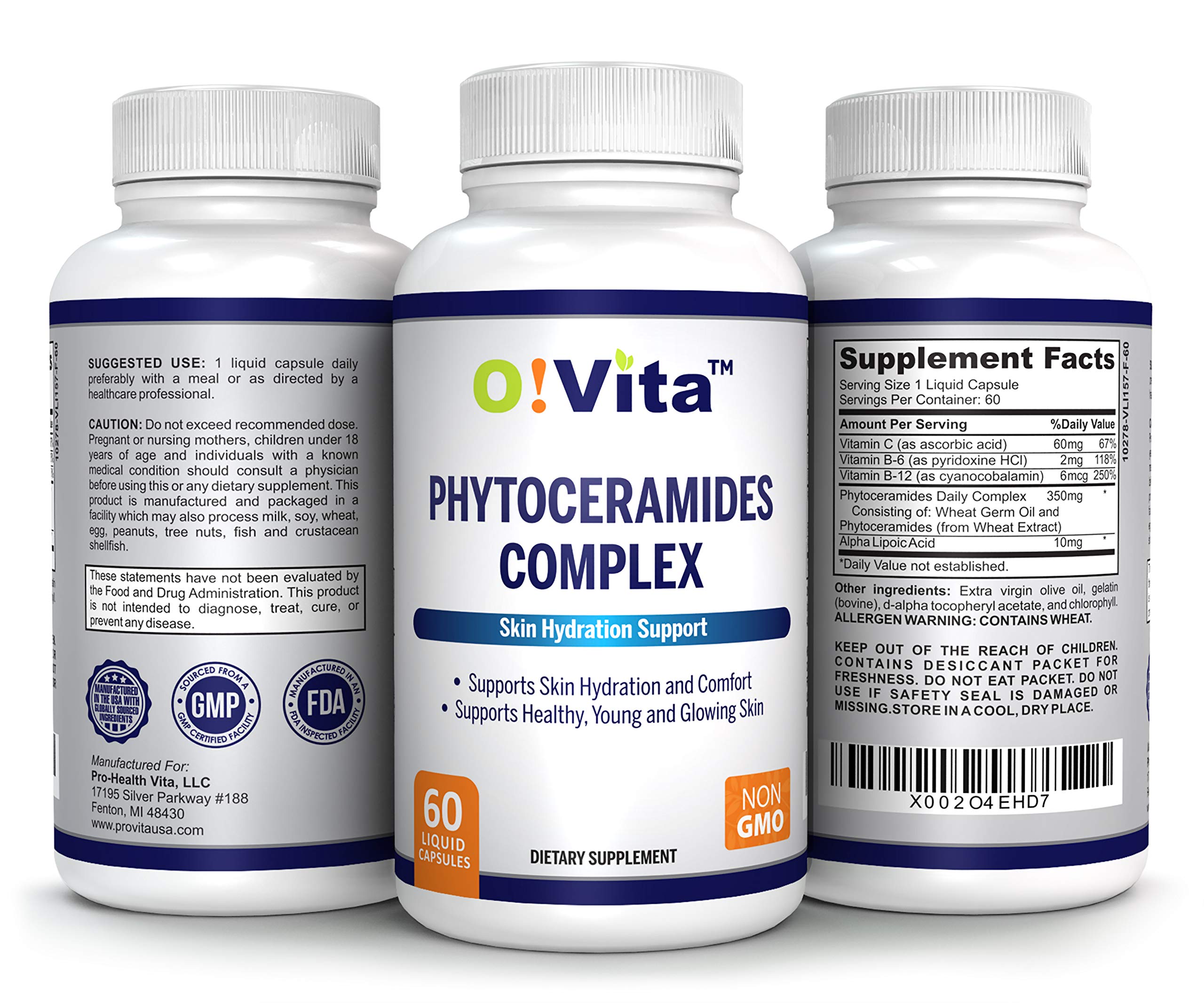 O!VITA Phytoceramides Complex – étiquette et ingrédients, clarté sur la formule non‑OGM