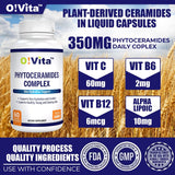O!VITA Phytoceramides Complex – gros plan sur l étiquette et les ingrédients non‑OGM
