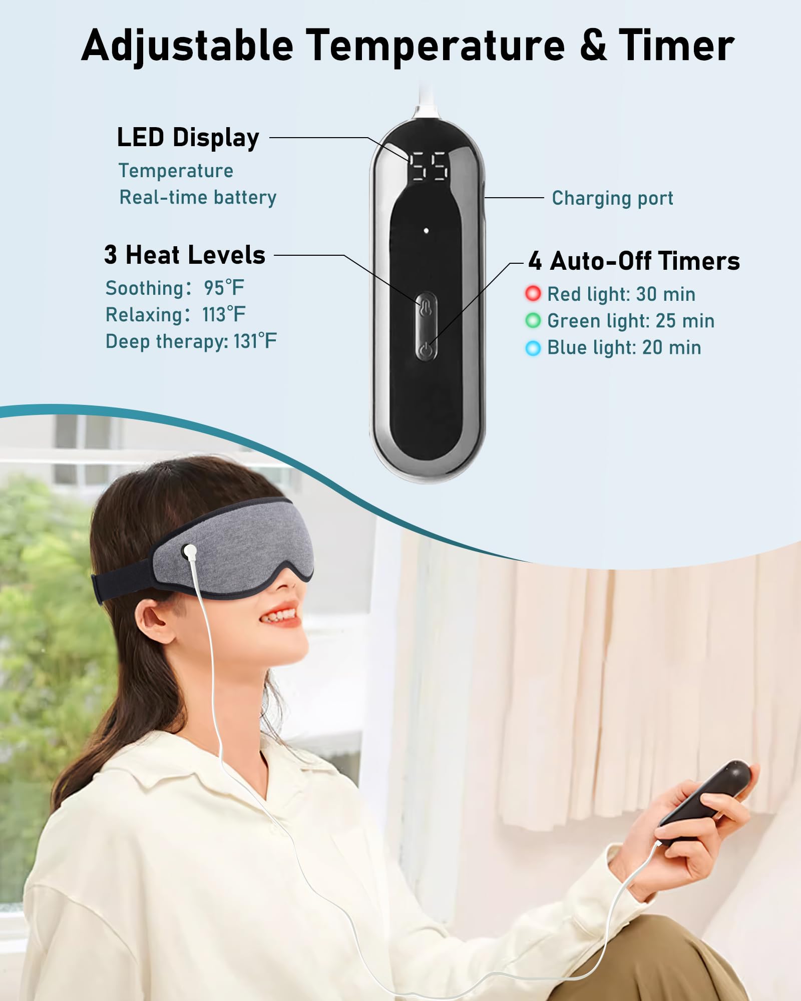 OVVGO masque yeux forme 3D pour obscurité totale et confort.