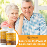 Owegel tocotrienols liposomales: bouteille ouverte prête à la prise matinale.