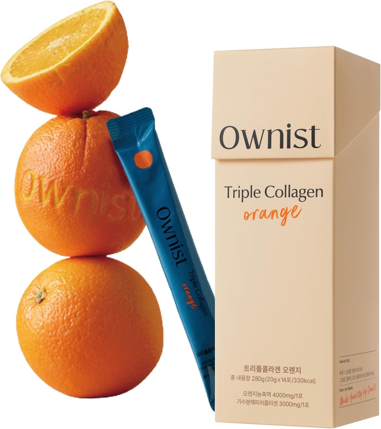 Ownist Triple Collagène Liquide, sachet portable, pratique pour routine beauté nomade.