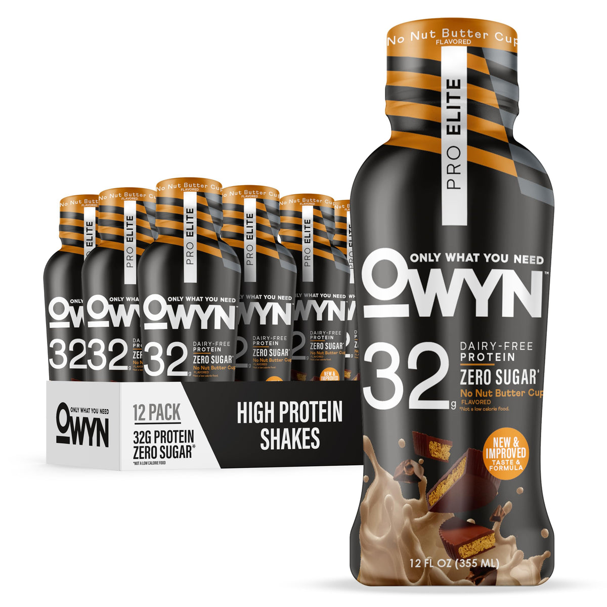 OWYN Pro Elite: shake versé dans un verre, récupération musculaire grâce aux protéines végétales.