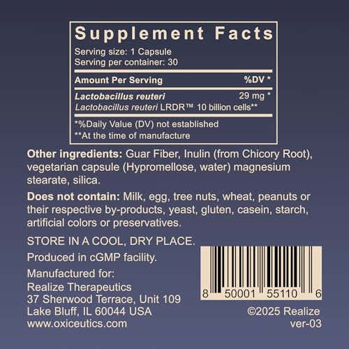 oxiceutics MyReuteri – capsules végétales, format pratique pour usage quotidien
