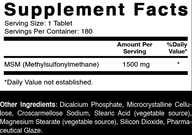 Oxify MSM 1500 mg tablettes : comprimé puissant intégré à votre journée.