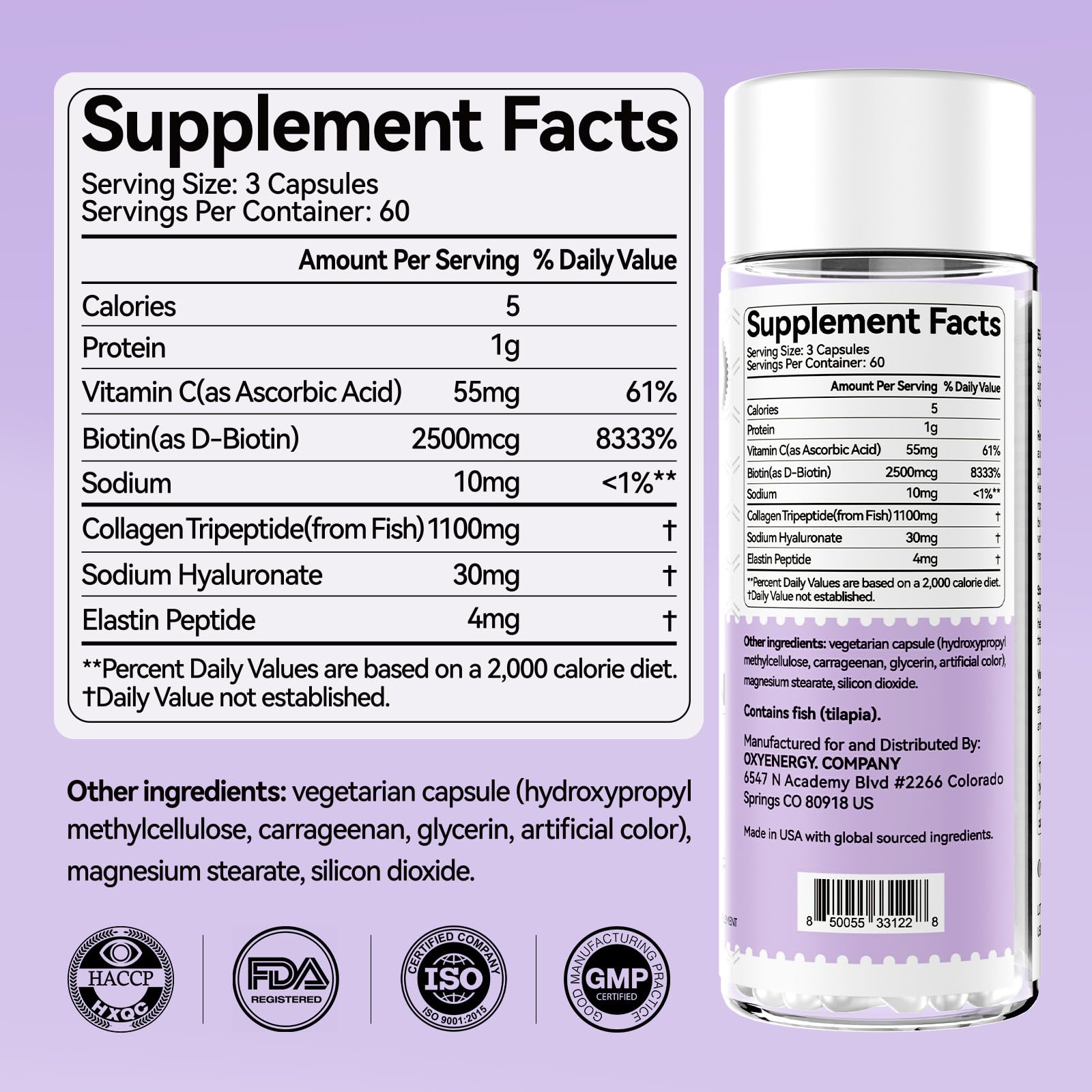 OxyEnergy Collagène : peau hydratée et lumineuse grâce au collagène.