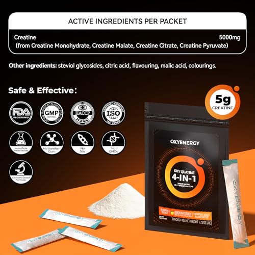 OxyEnergy Créatine Monohydrate: dose précise 5 g éliminant les mesures approximatives.