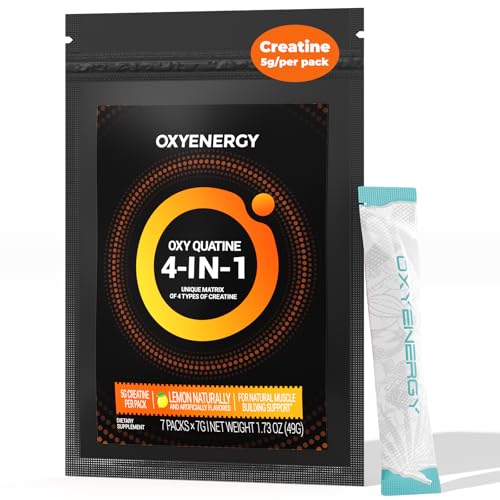 OxyEnergy Créatine Monohydrate: paquet voyage 5 g pratique pour entraînements nomades.