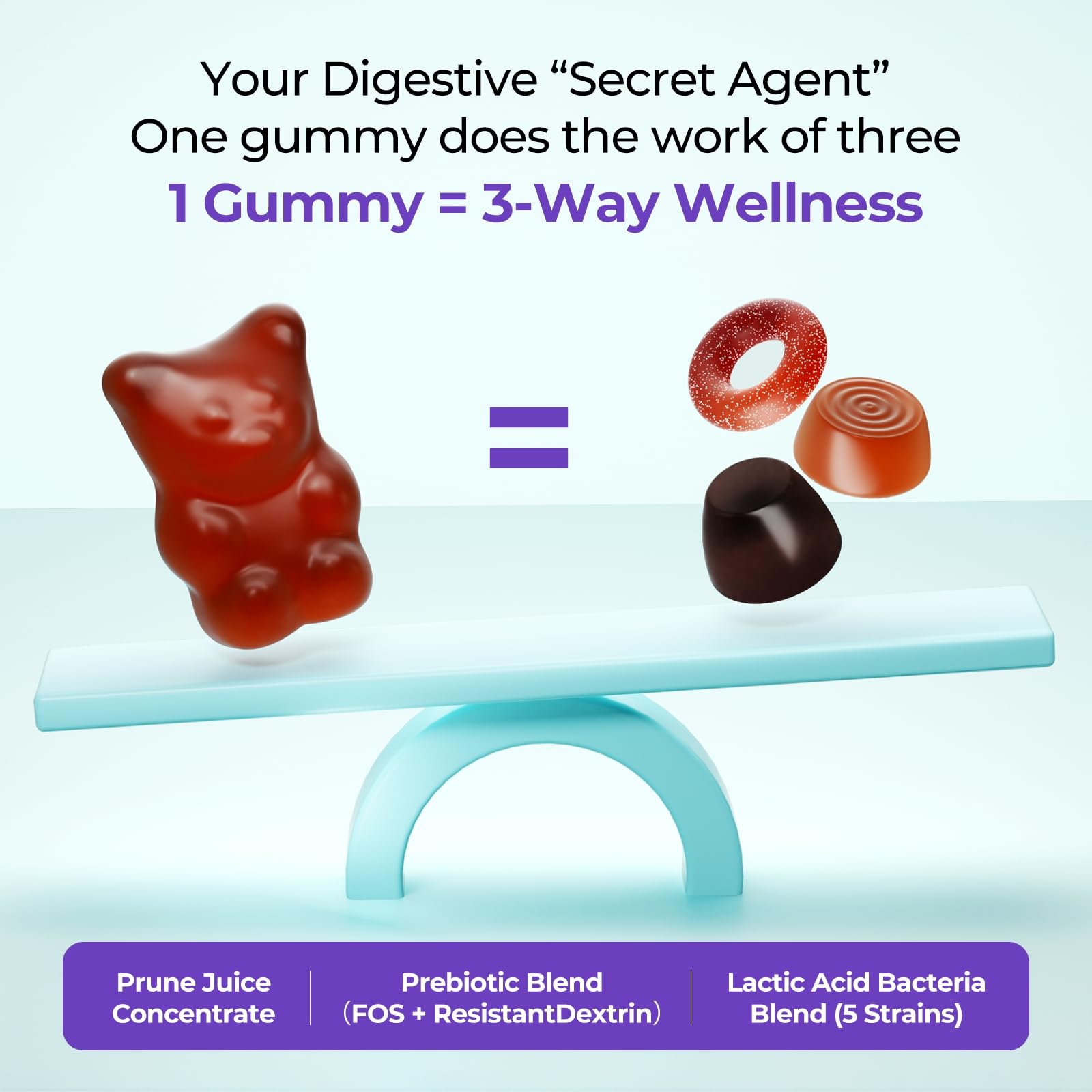 Gomme OxyEnergy prune – arômes naturels sans saveurs artificielles.