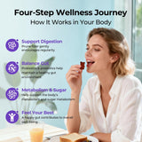 Gomme OxyEnergy prune – étiquette claire des ingrédients et des bienfaits.