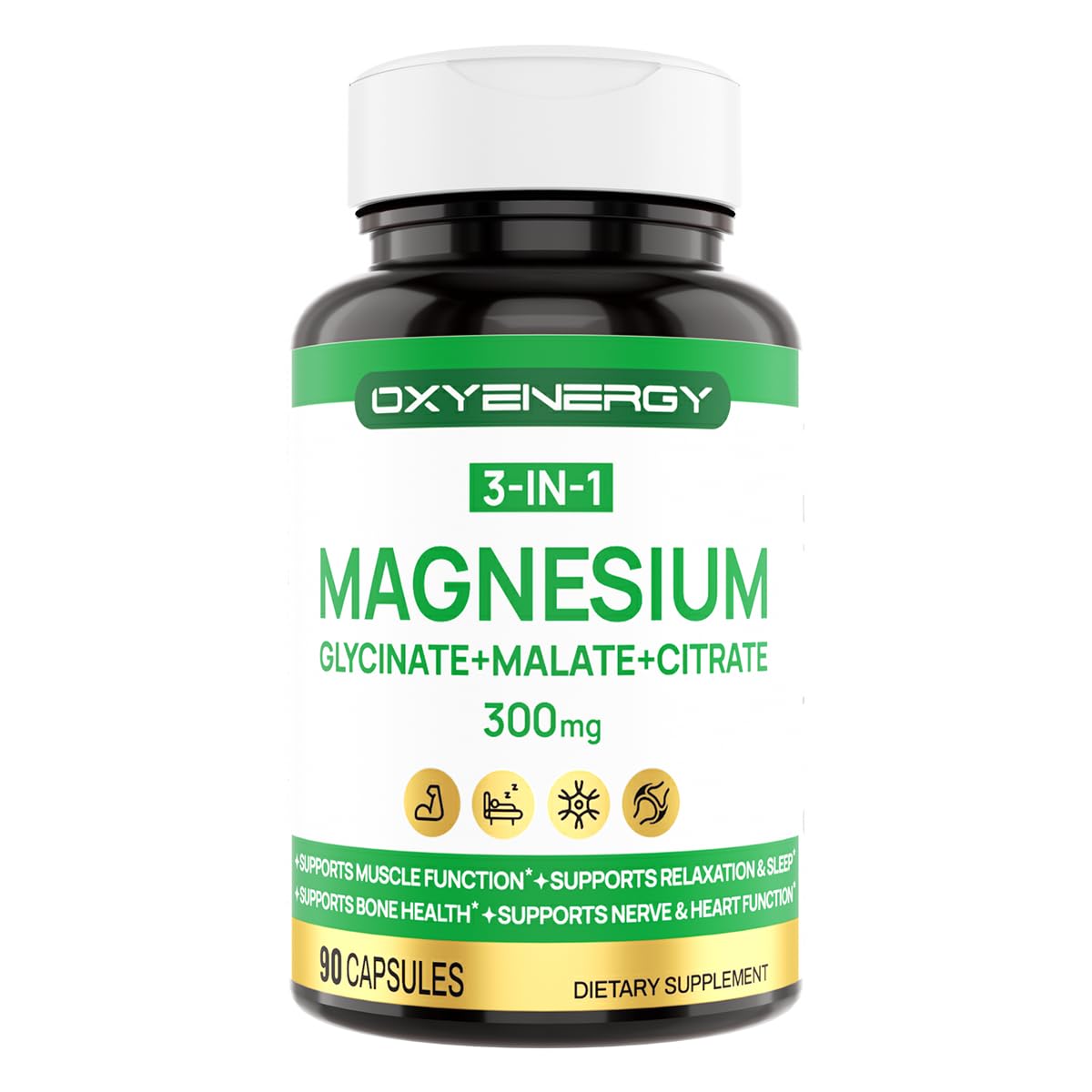OxyEnergy Triple Magnesium: bouteille montrant la posologie pour une absorption maximale.