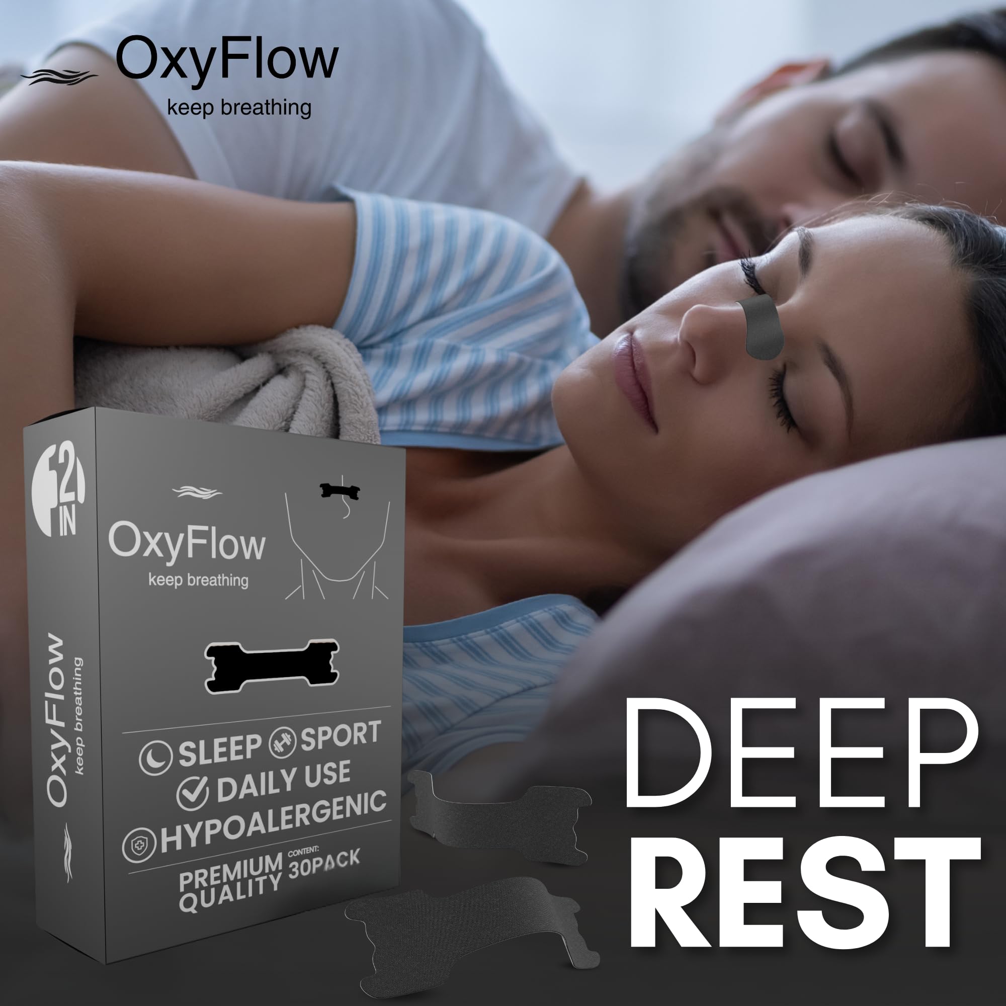 Aperçu produit OxyFlow Model Y avec bandes nasales.
