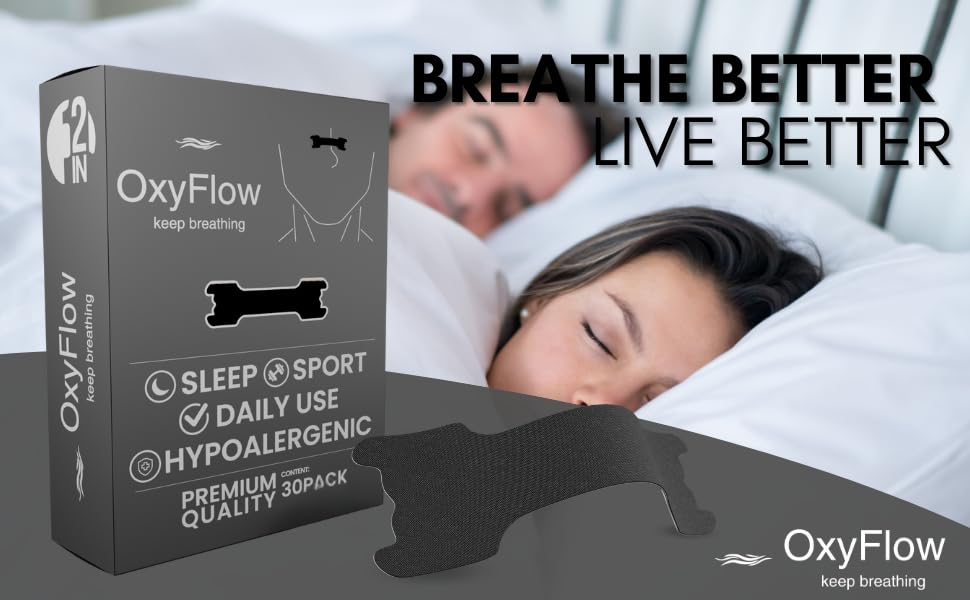 Bandes nasales hypoallergéniques OxyFlow Model Y pour peaux sensibles.