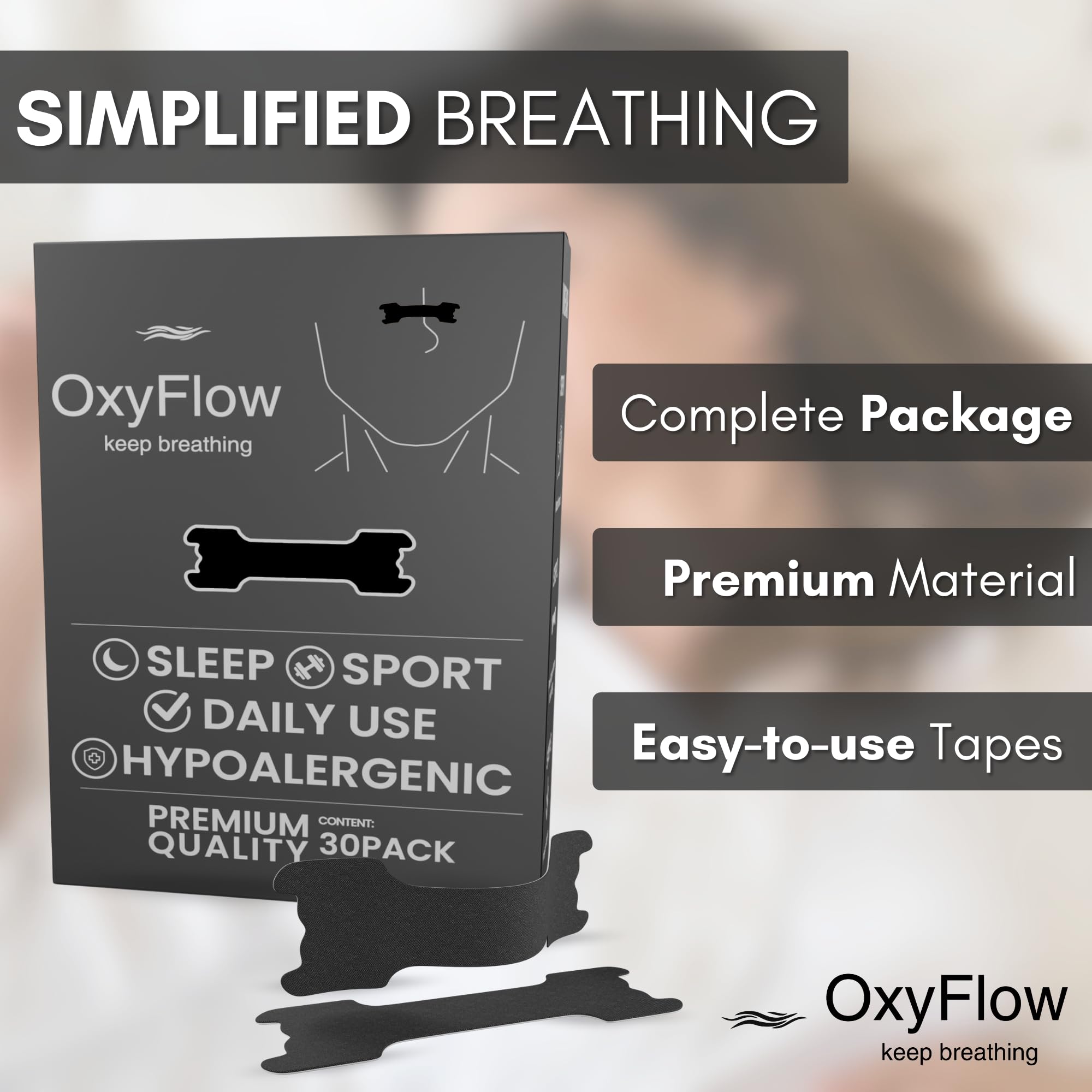 Utilisation nocturne pour le sommeil améliore le confort OxyFlow Model Y.