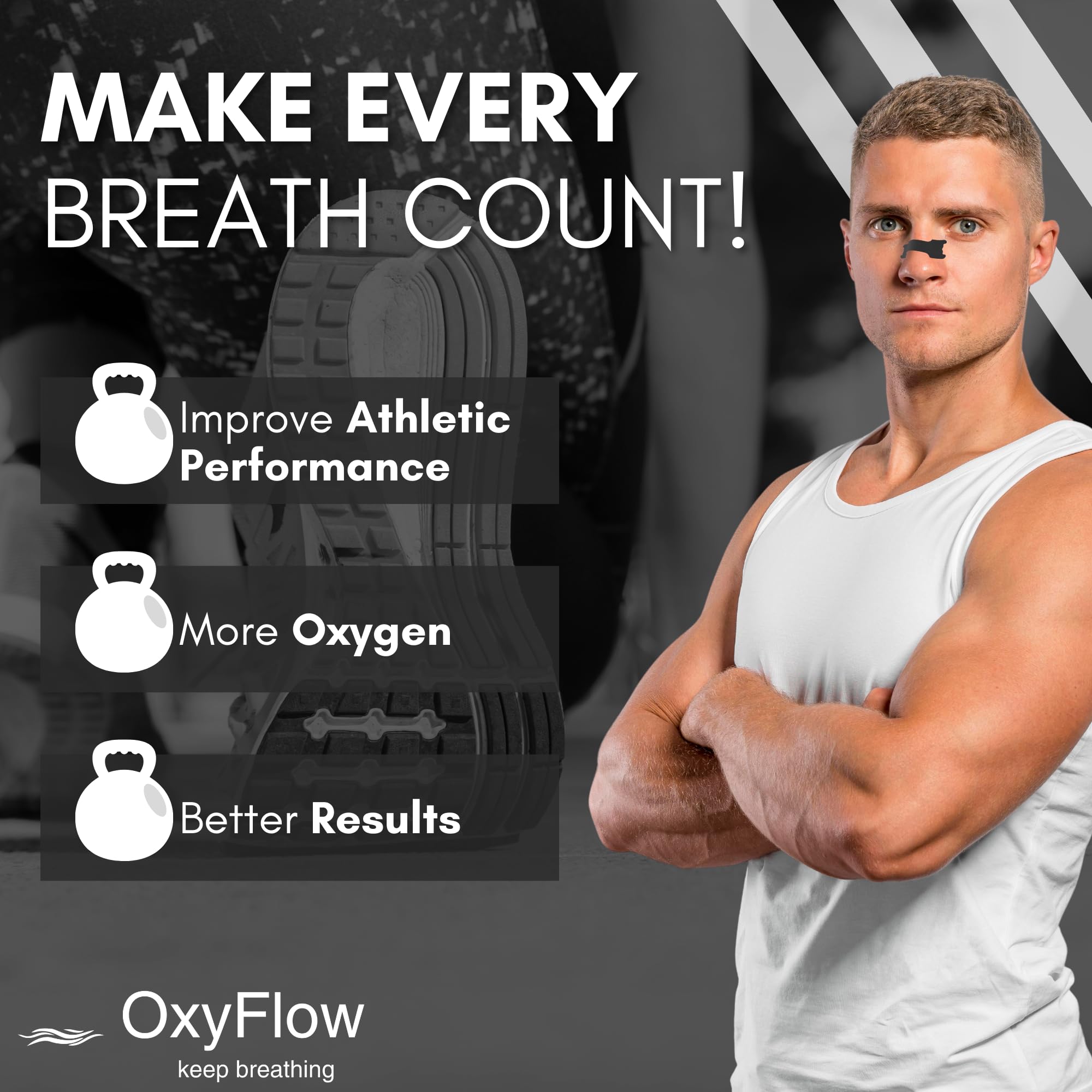 Pose sur le nez avec OxyFlow Model Y, ouverture des narines.