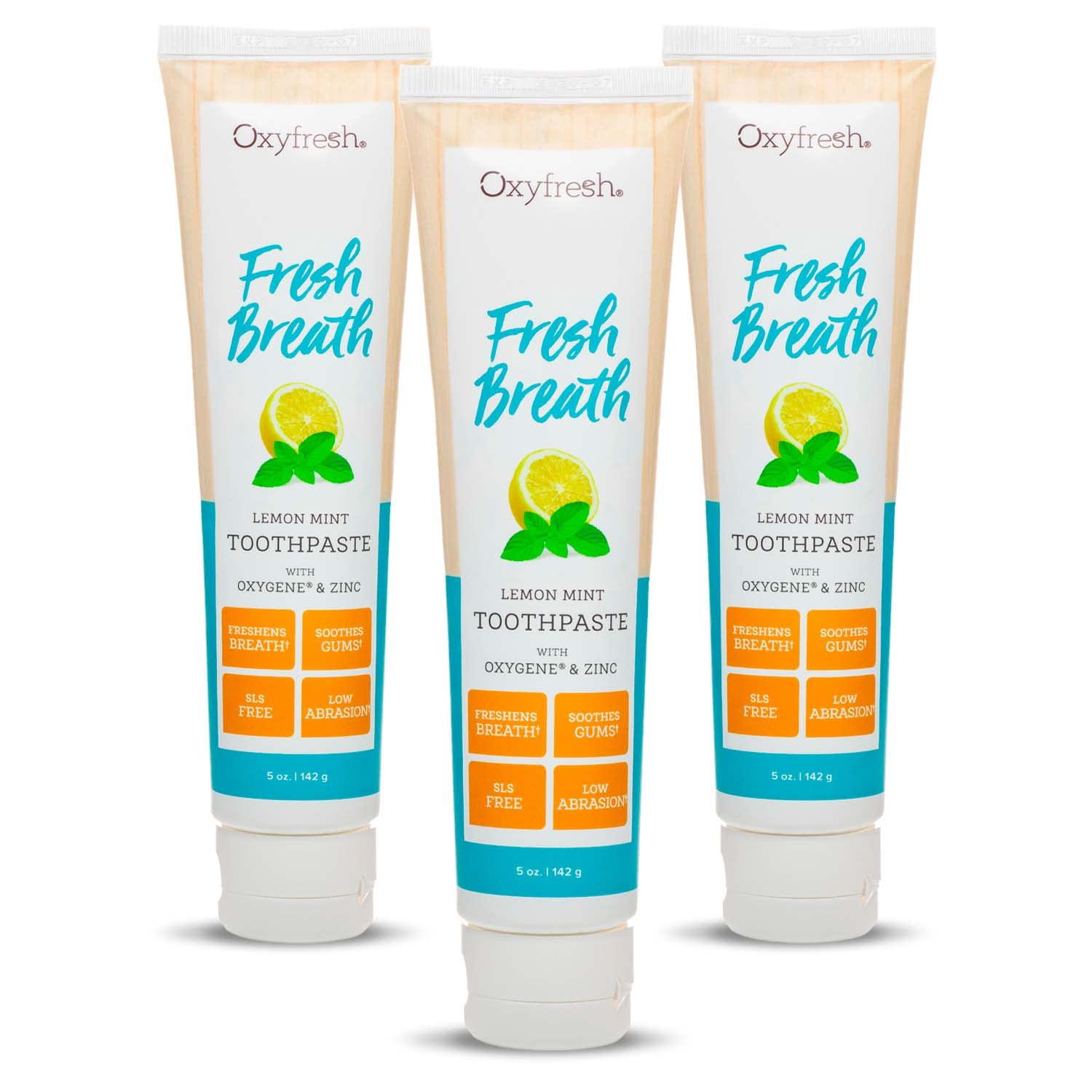 Oxyfresh dentifrice citron menthe, bouteille 5oz, fraîcheur durable après brossage.