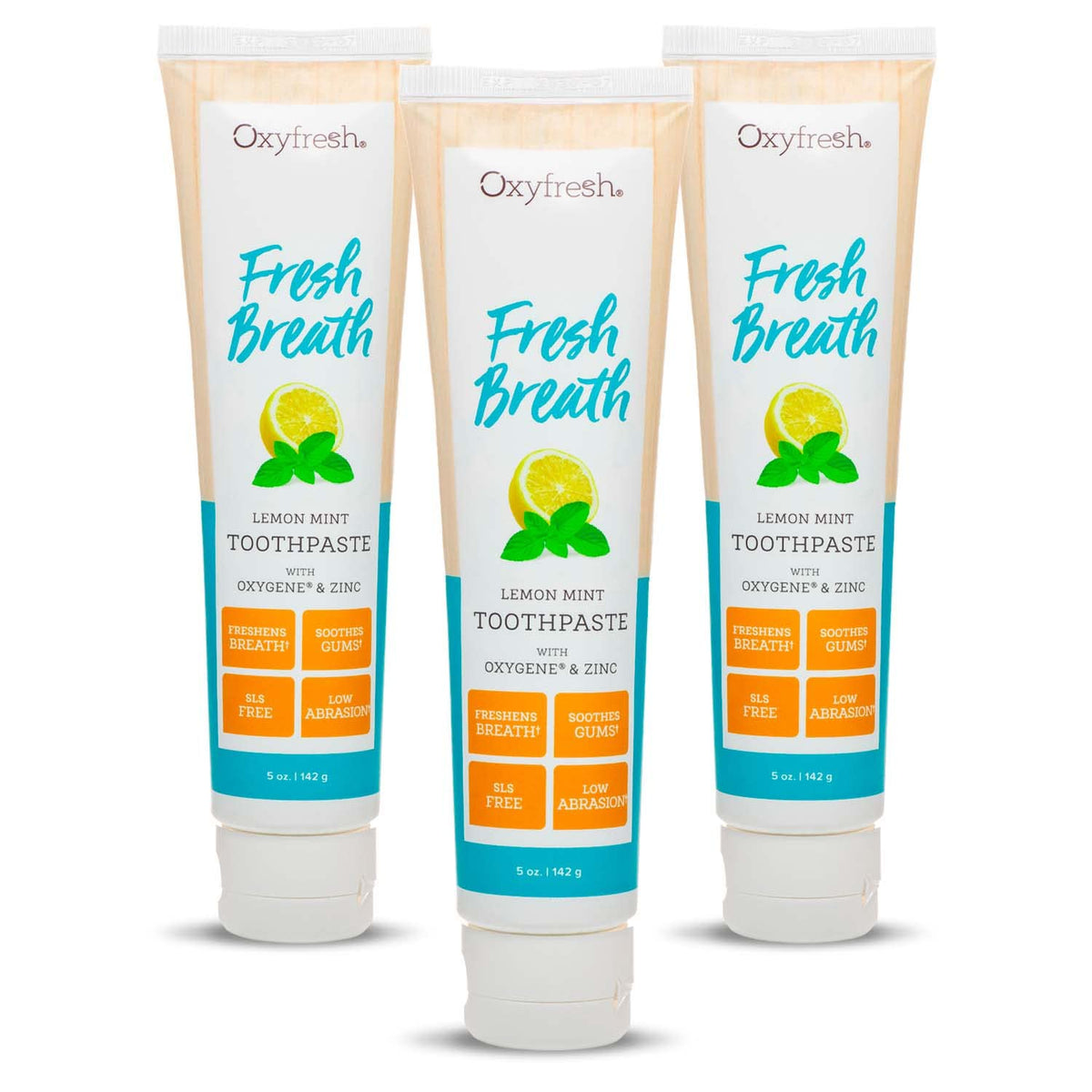 Oxyfresh dentifrice citron menthe, bouteille 5oz, fraîcheur durable après brossage.
