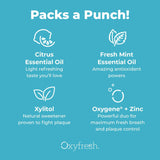 Oxyfresh dentifrice emballage pack3, format pratique pour la maison.