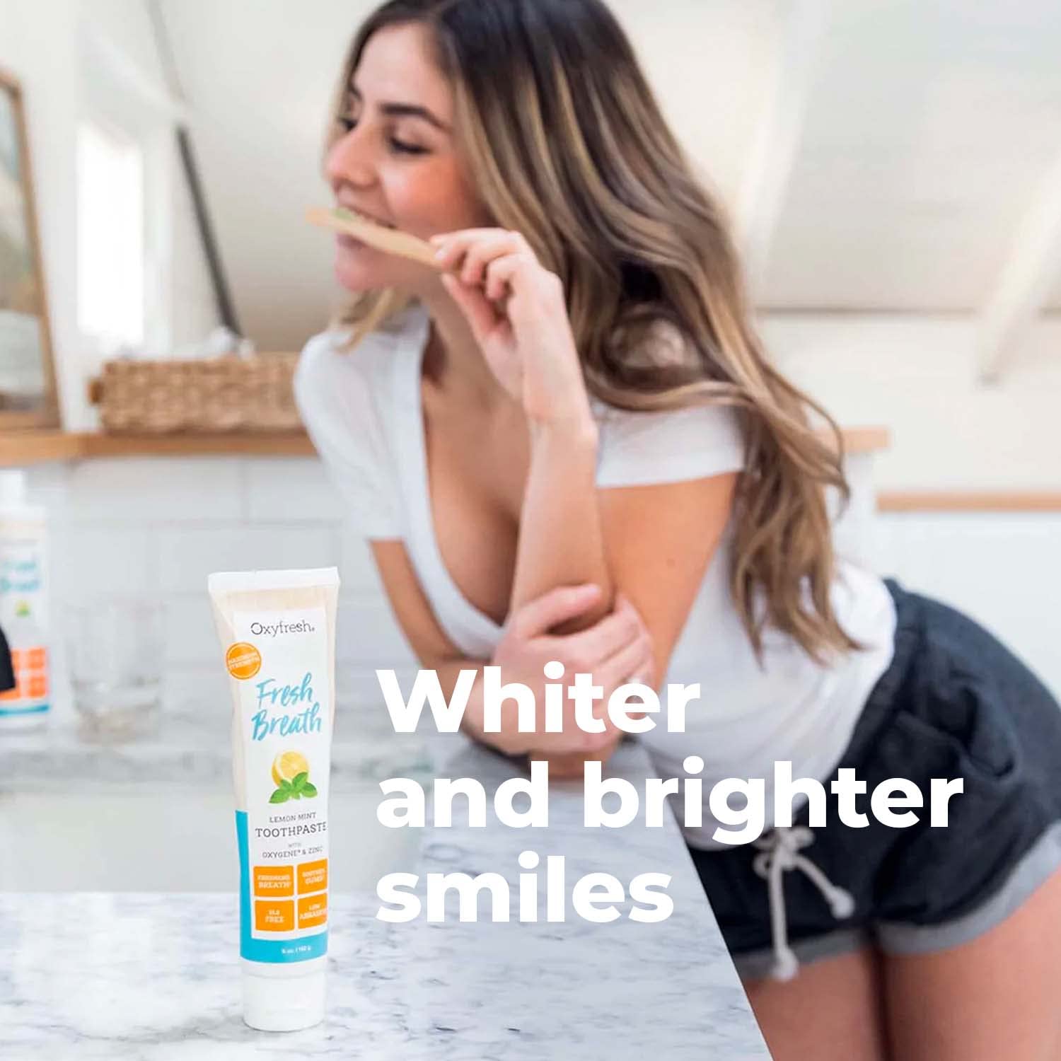 Oxyfresh dentifrice utilisation quotidienne, routine bucco-dentaire agréable.