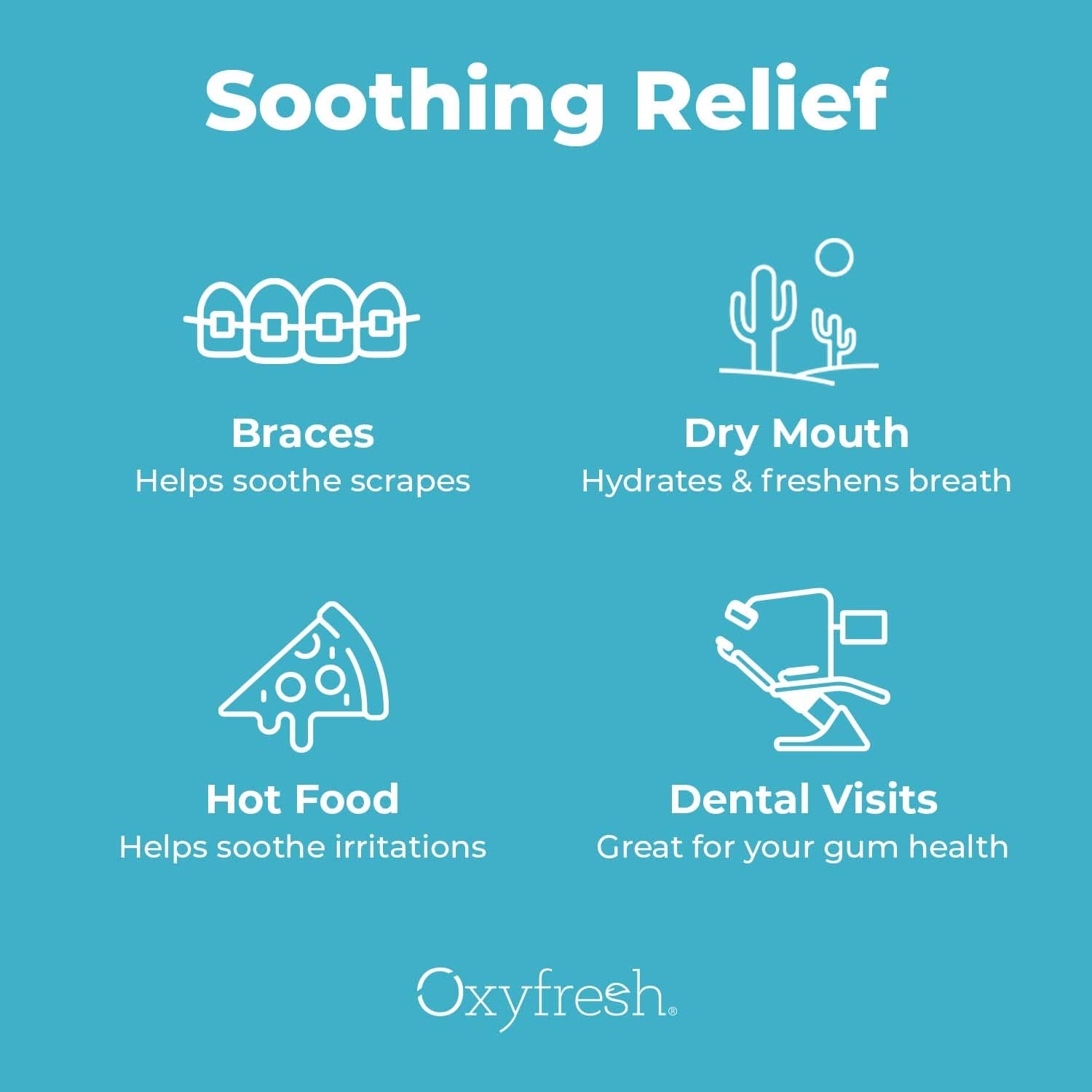 Oxyfresh Pro Relief Gel dentaire – menthe douce pour une sensation de fraîcheur après le brossage.