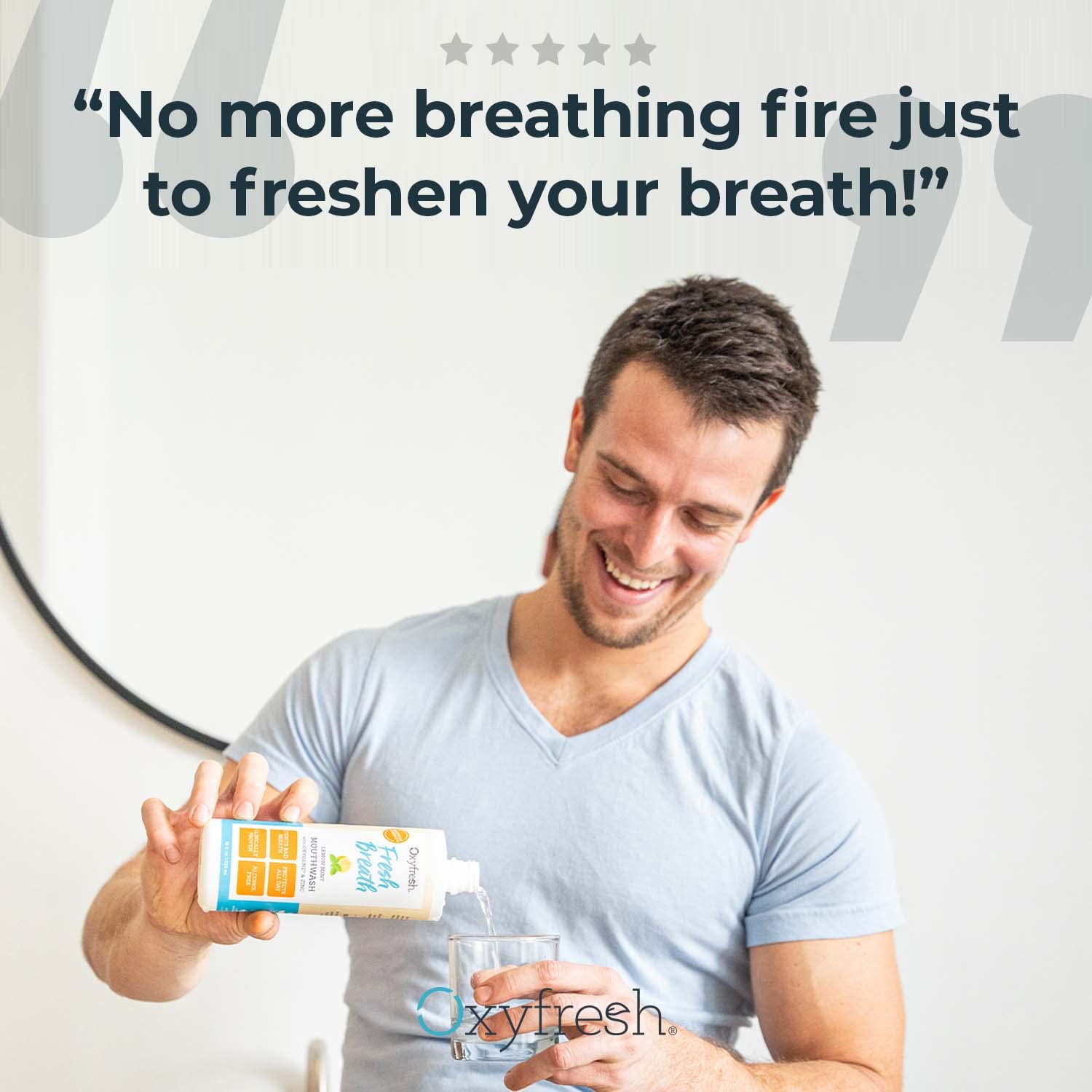 Flacon Oxyfresh Limon-Menthe en gros plan, solution pratique pour l’usage quotidien.