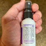 Vue détaillée du flacon TriGuard Plus, matériaux et finition de qualité.