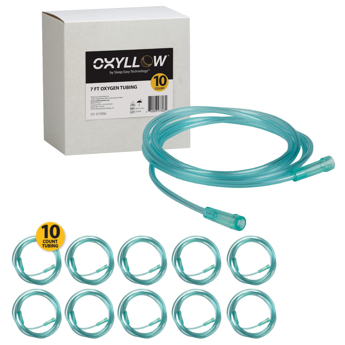 Oxyllow Tube d'Oxygene Premium, vert vif, meilleure visibilité.