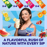 Usage quotidien avec sachets individuels OXYMOOD pour rester hydraté.