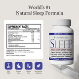 OxyNaturals Sommeil - liste d'ingrédients avec mélatonine et plantes relaxantes.