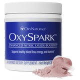 OxySpark bouteille et etiquette présentant un complément naturel pour l'énergie.