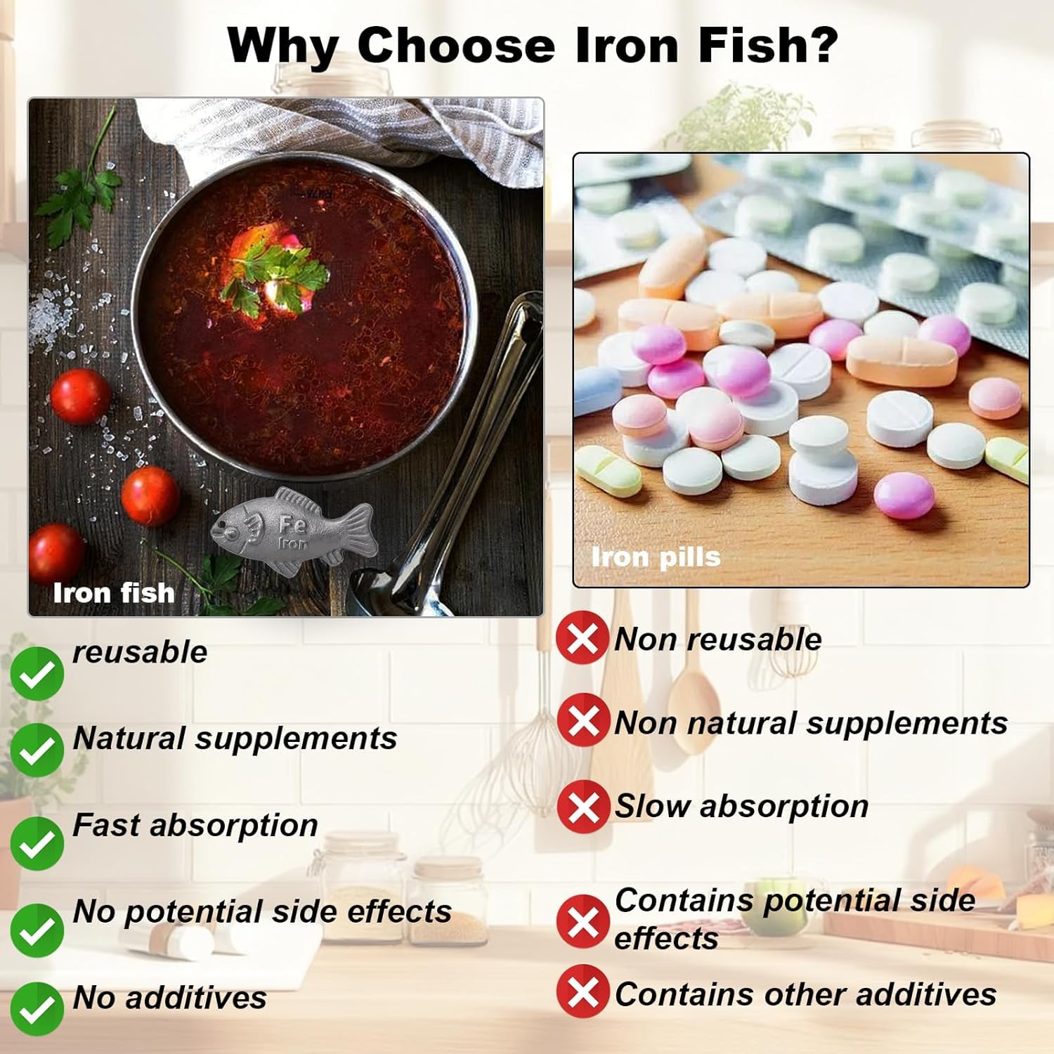 OYWGRICH Poisson-Fer vegan, solution pratique pour les végétaliens.