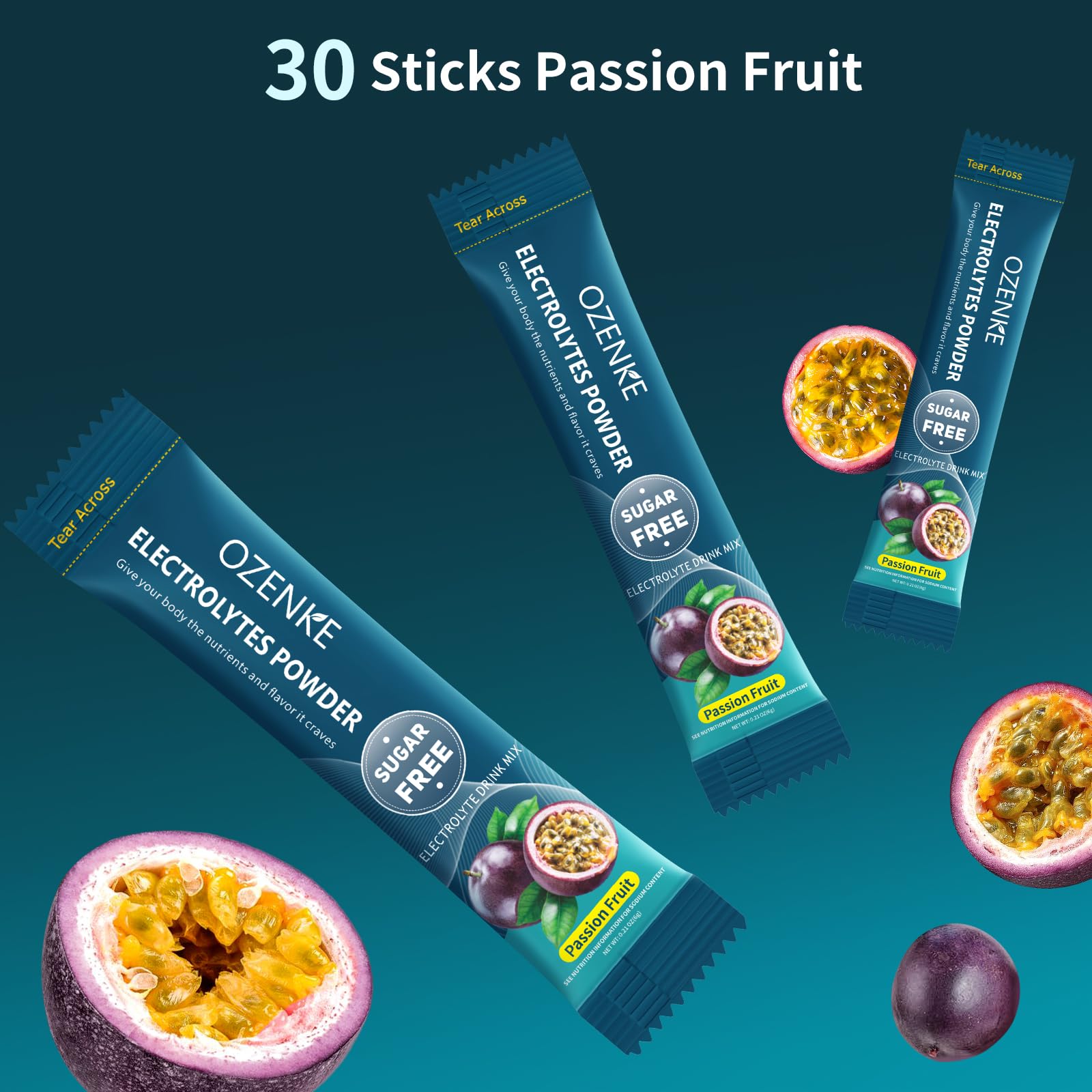 OZENKE: dose poudre zéro sucre au fruit de la passion pour boire sans calories.