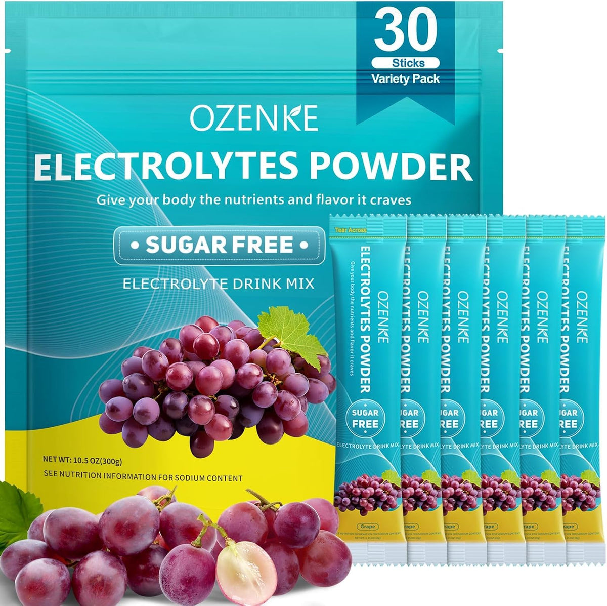 OZENKE électrolytes en sachets raisin, hydratation rapide après l effort