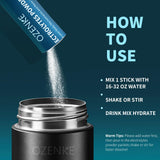 Ingrédients riches en électrolytes et vitamine C avec OZENKE.