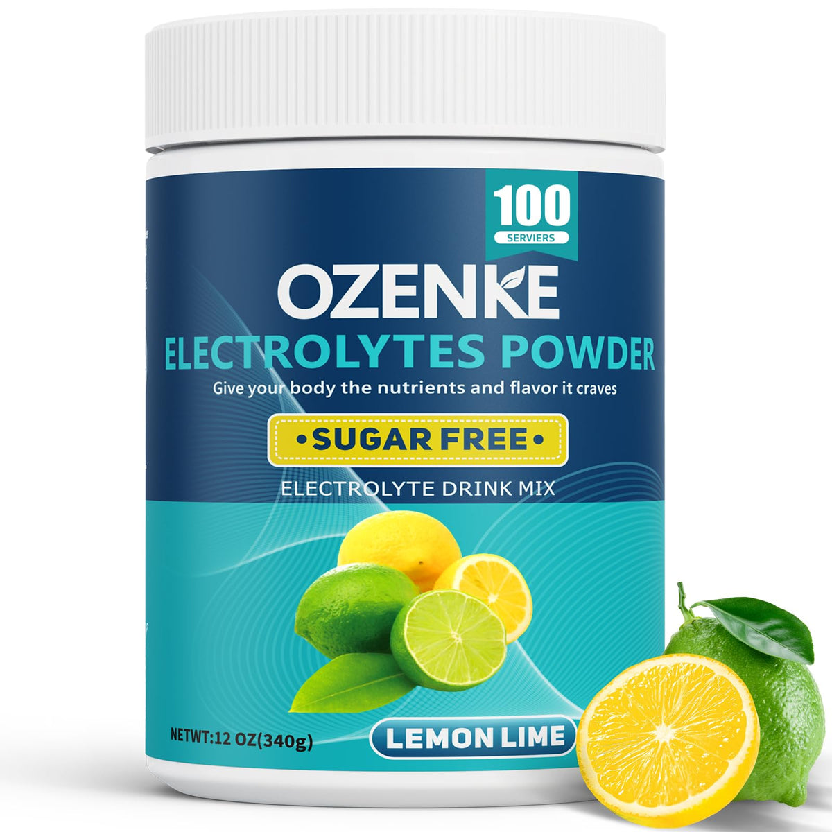 OZENKE poudre électrolytes citron-lime emballage pratique pour hydratation rapide