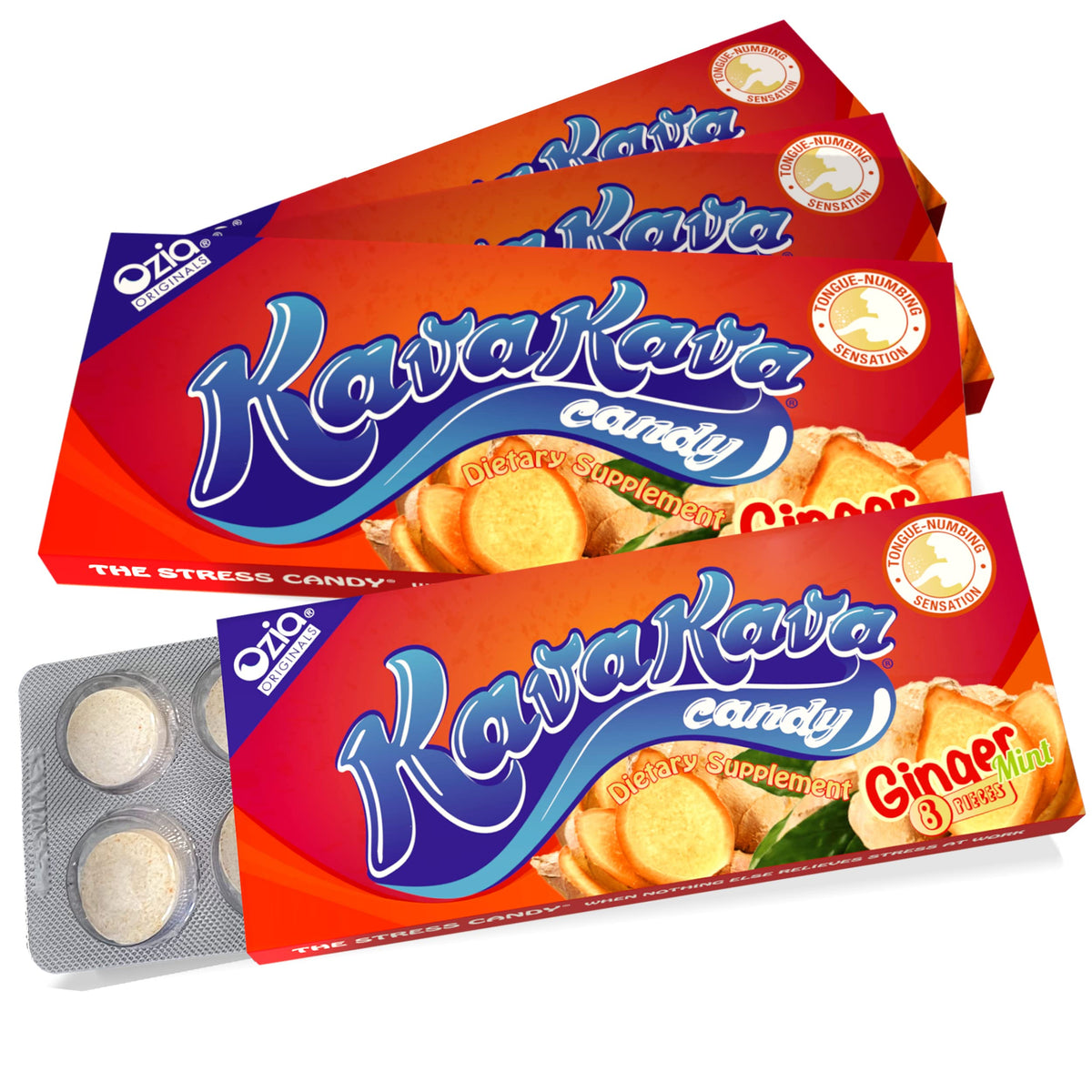 Bonbons Kava d'Ozia Originals – paquet pratique pour détente nomade.