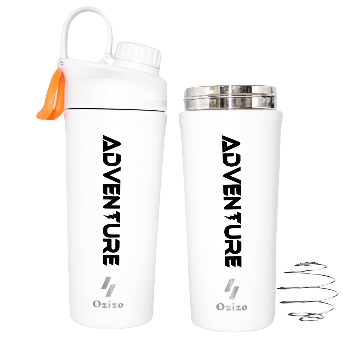 Ozizo Bouteille Shaker Protéines 28onces vue avant — shakes rapides et sans grumeaux