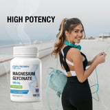 P Puregen Labs Magnesium Glycinate 500mg — symbole végétarien et conformité GMP.